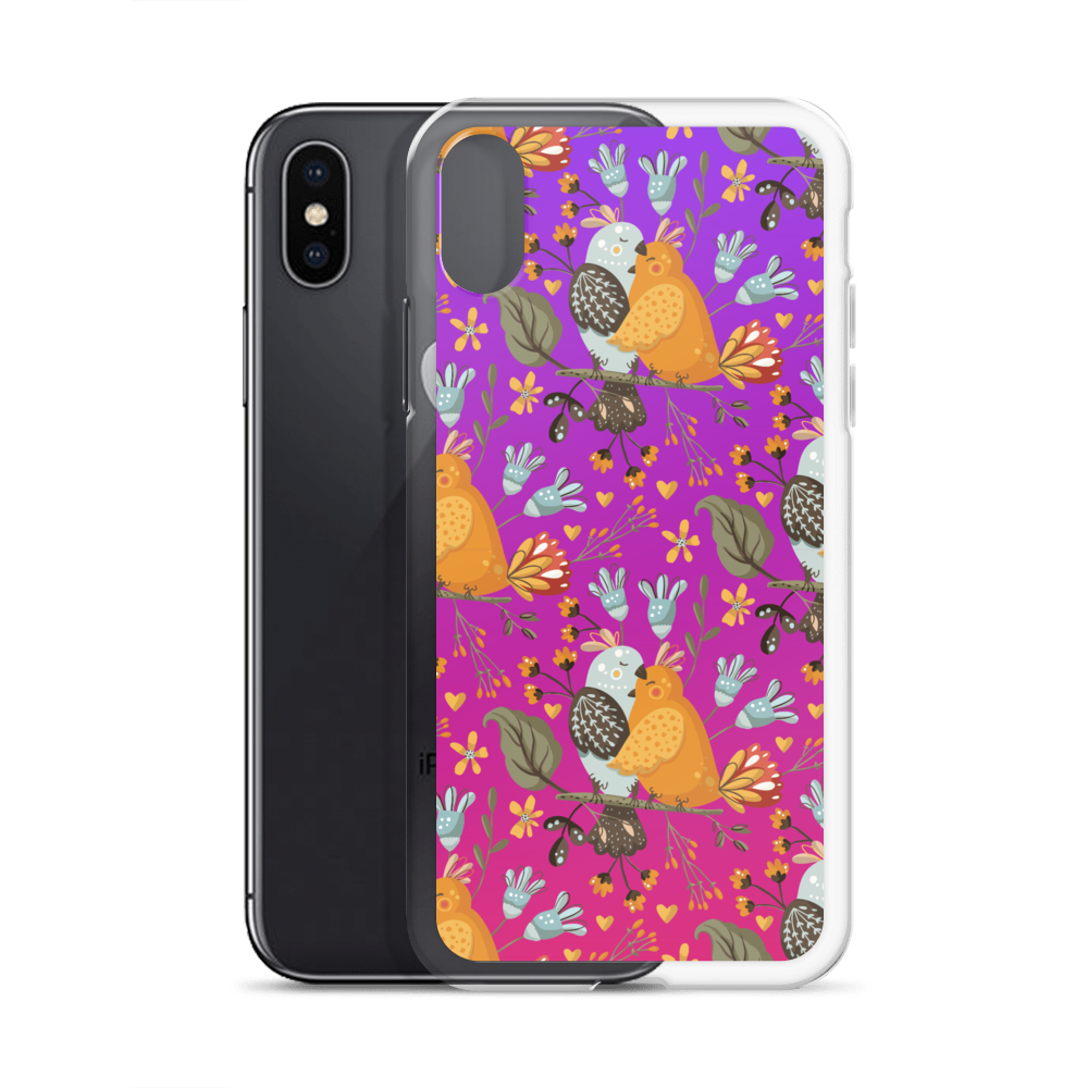 Pink & Purple | Boho Birds Pattern | Bohemian Style | iPhone Case - #4