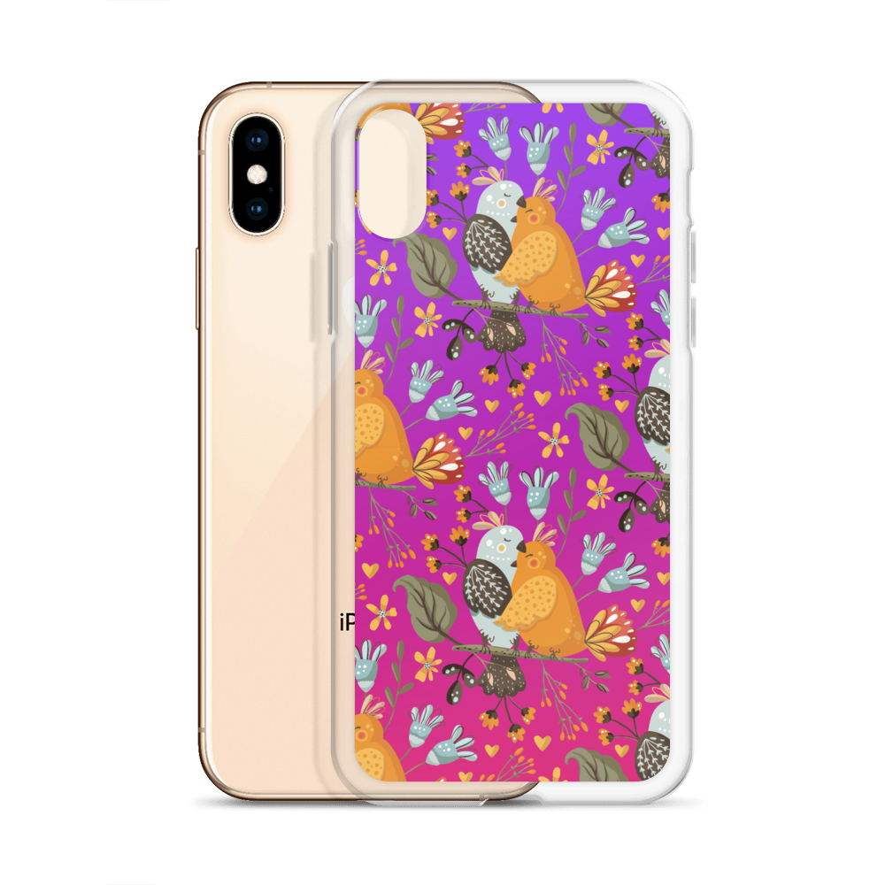 Pink & Purple | Boho Birds Pattern | Bohemian Style | iPhone Case - #4