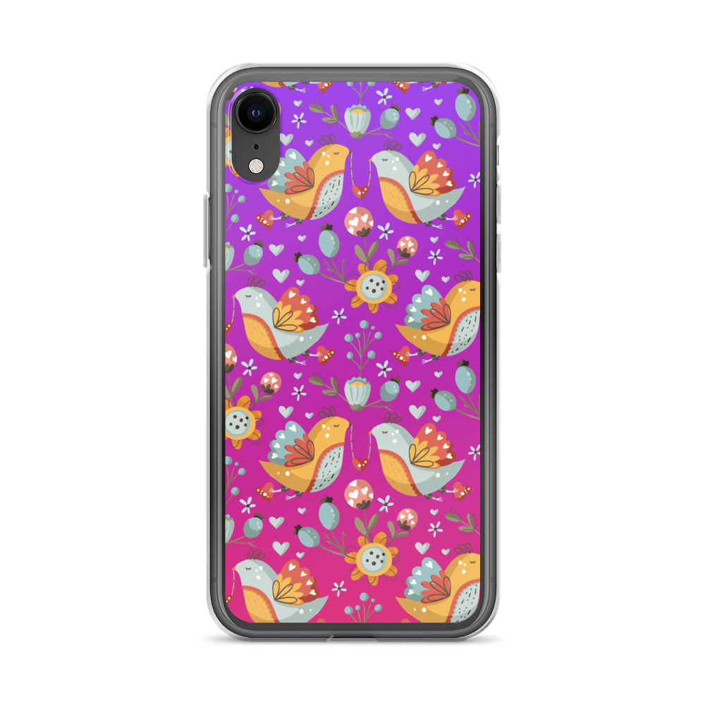 Pink & Purple | Boho Birds Pattern | Bohemian Style | iPhone Case - #2