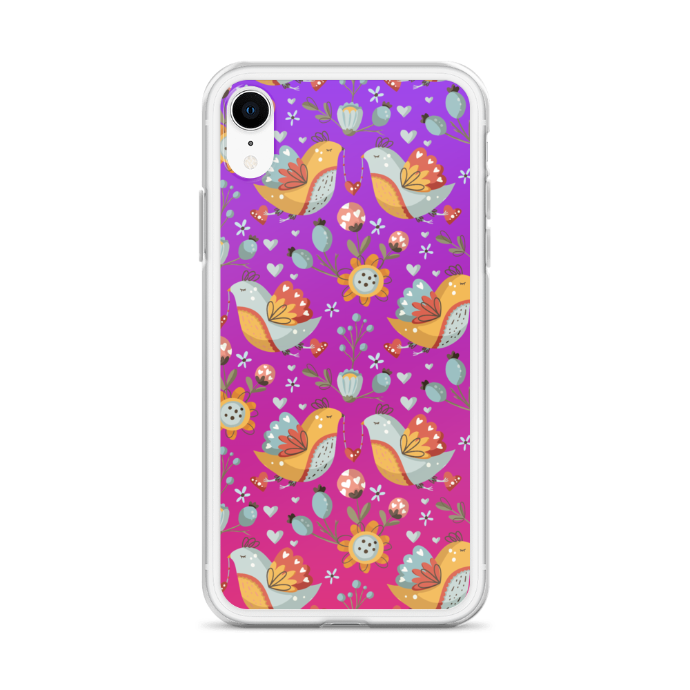 Pink & Purple | Boho Birds Pattern | Bohemian Style | iPhone Case - #2