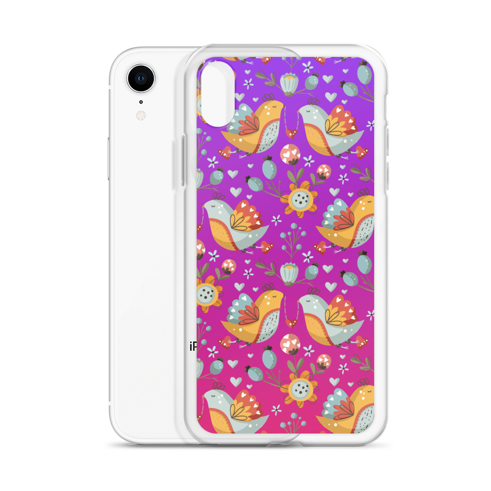 Pink & Purple | Boho Birds Pattern | Bohemian Style | iPhone Case - #2