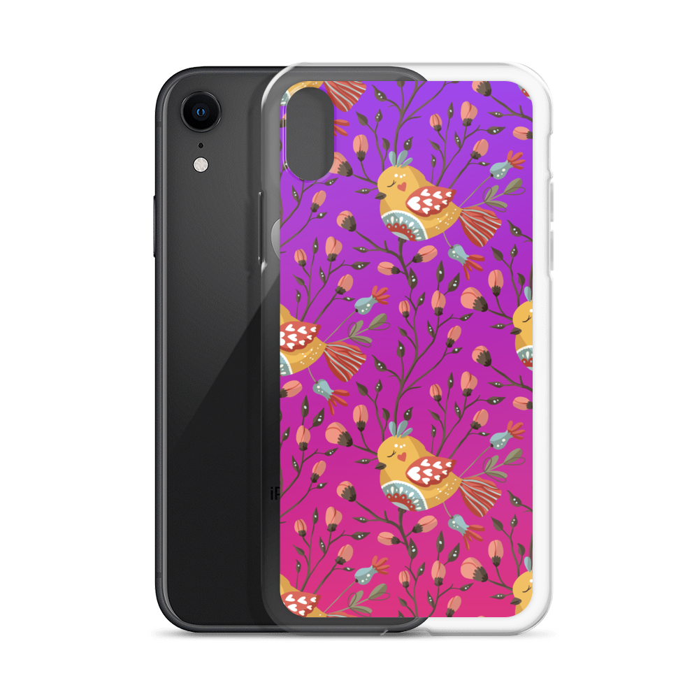 Pink & Purple | Boho Birds Pattern | Bohemian Style | iPhone Case - #3