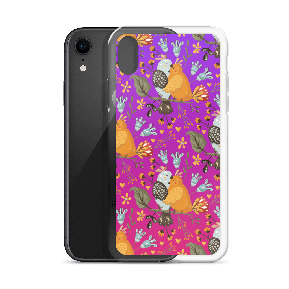 Pink & Purple | Boho Birds Pattern | Bohemian Style | iPhone Case - #4