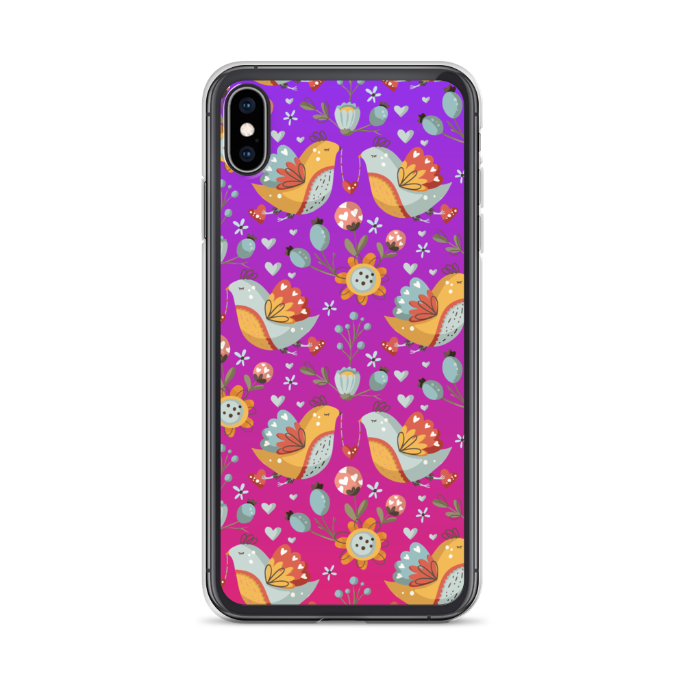 Pink & Purple | Boho Birds Pattern | Bohemian Style | iPhone Case - #2