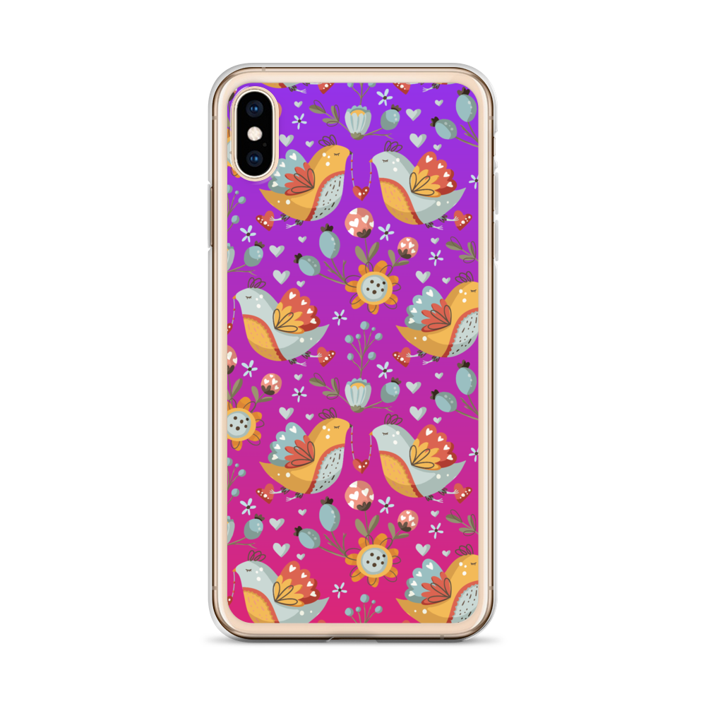 Pink & Purple | Boho Birds Pattern | Bohemian Style | iPhone Case - #2