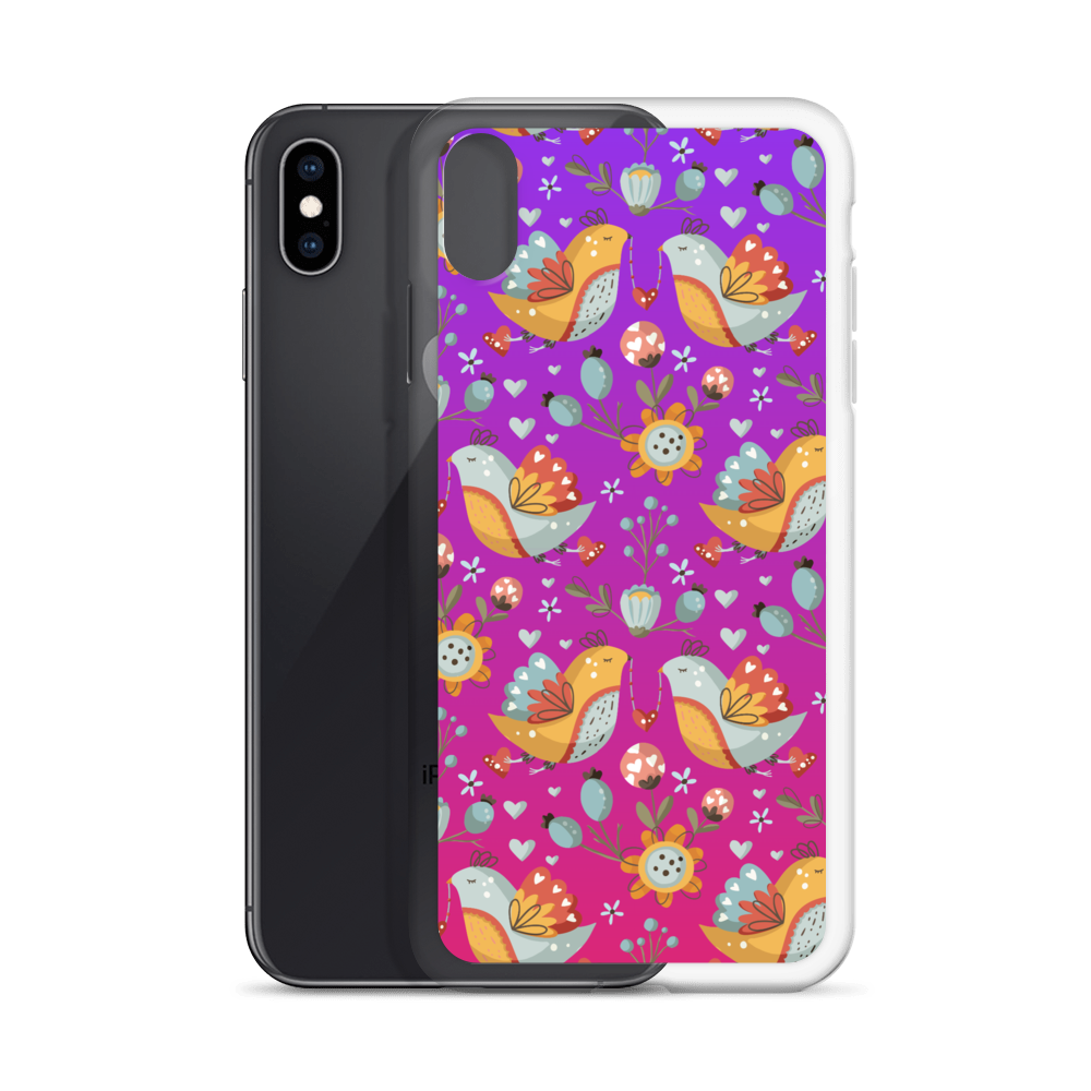 Pink & Purple | Boho Birds Pattern | Bohemian Style | iPhone Case - #2