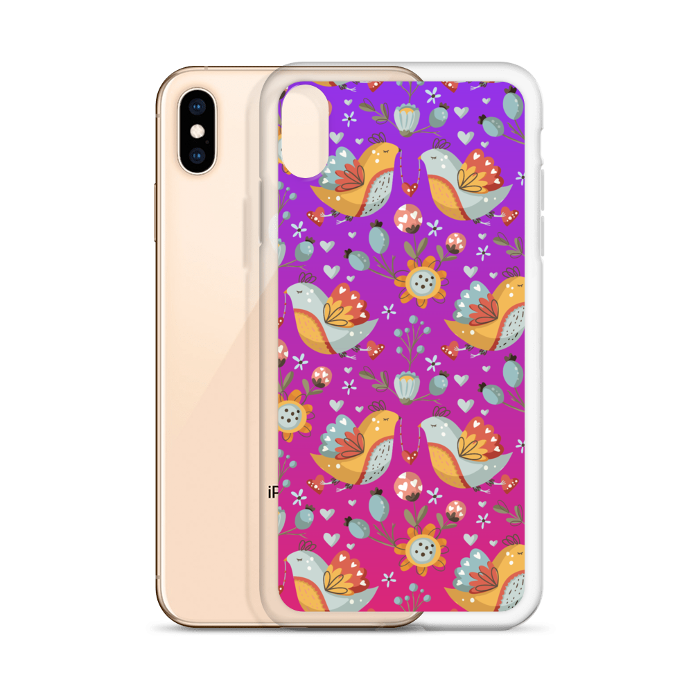 Pink & Purple | Boho Birds Pattern | Bohemian Style | iPhone Case - #2