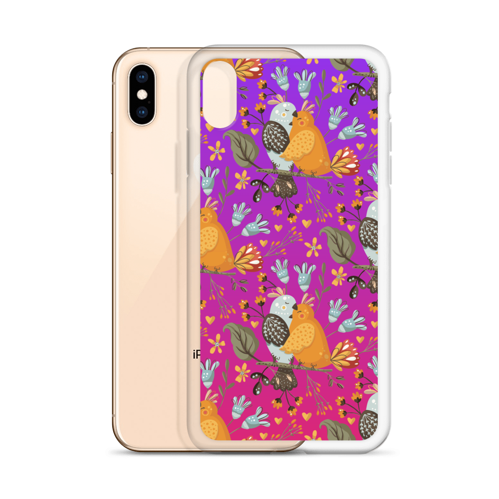 Pink & Purple | Boho Birds Pattern | Bohemian Style | iPhone Case - #4