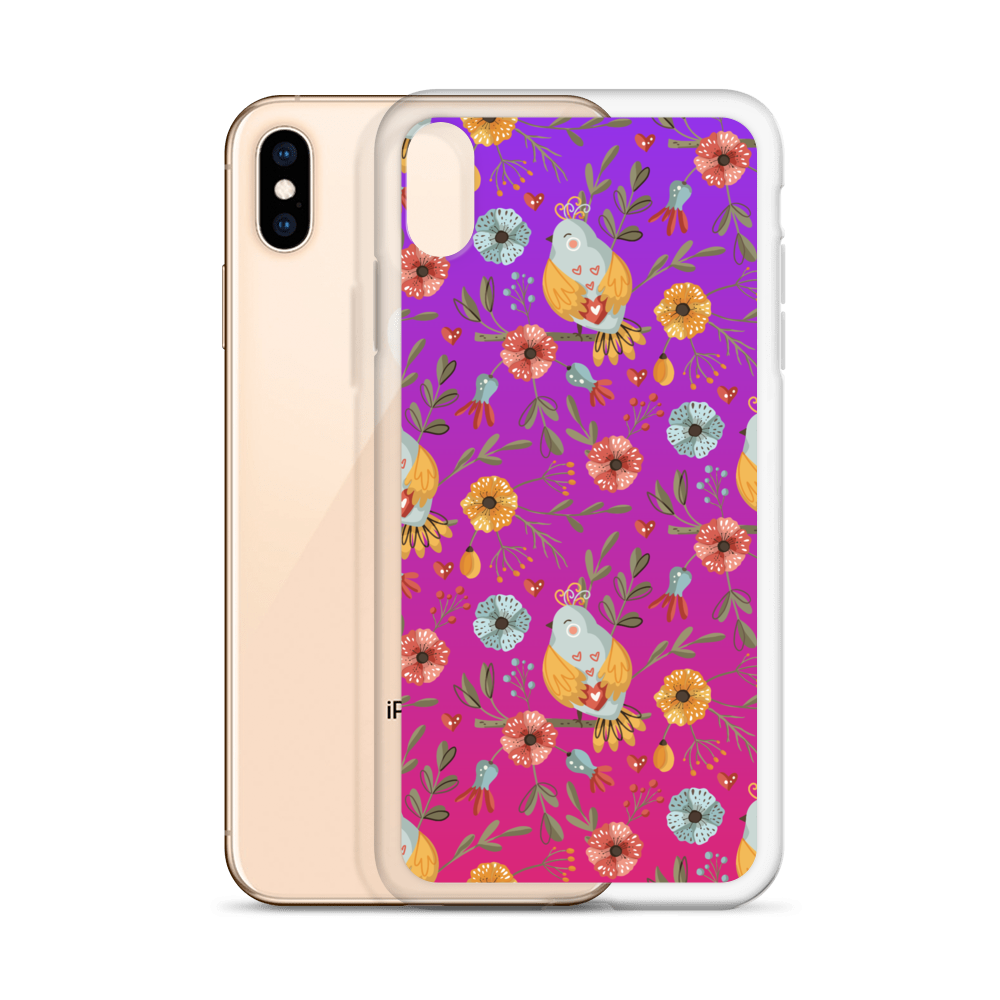 Pink & Purple | Boho Birds Pattern | Bohemian Style | iPhone Case - #5