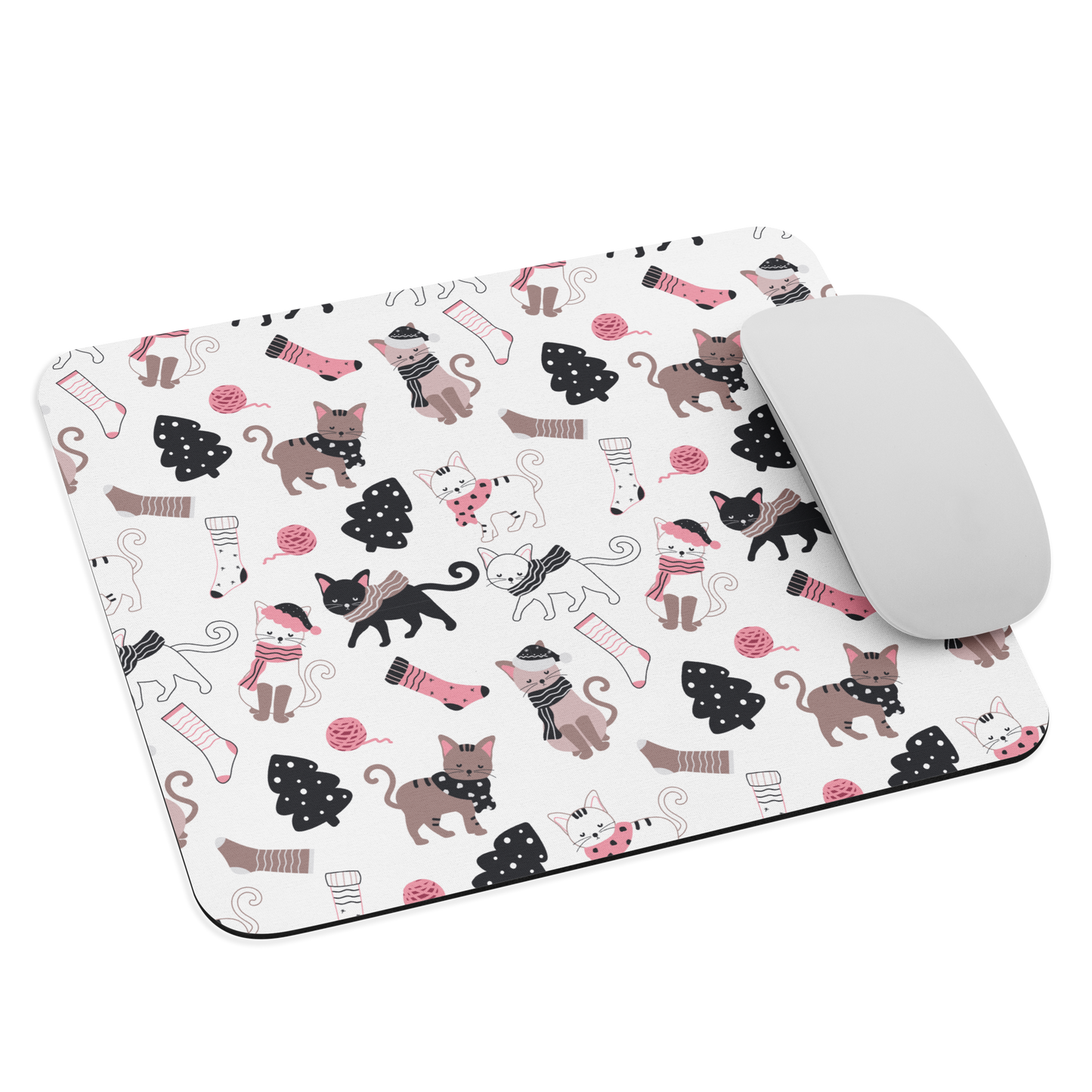 Winter Christmas Cat | Seamless Patterns | Mouse Pad - #3