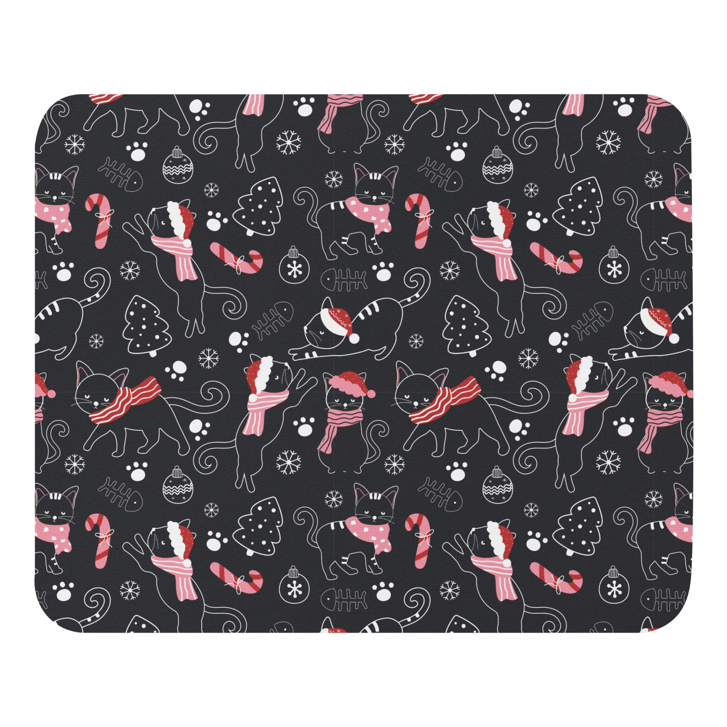 Winter Christmas Cat | Seamless Patterns | Mouse Pad - #4
