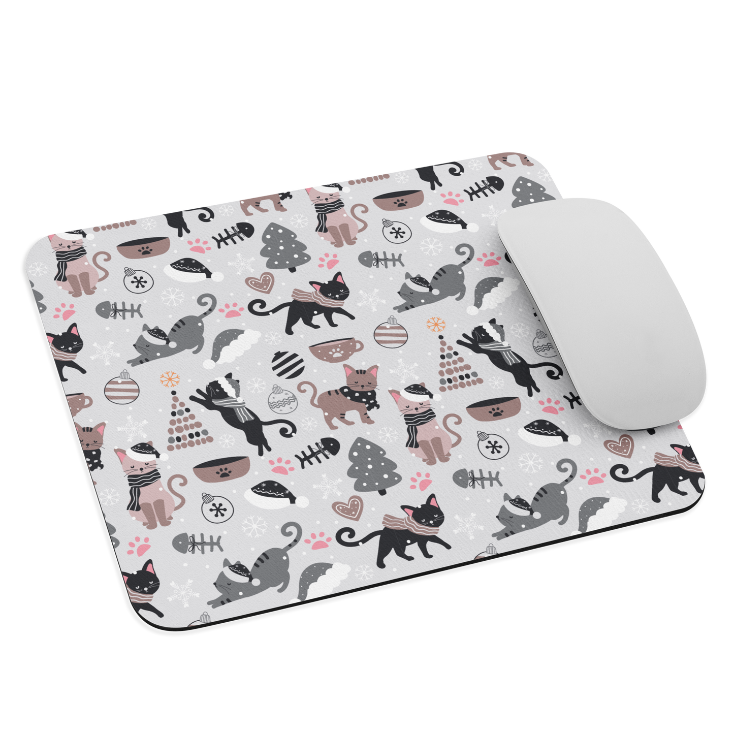 Winter Christmas Cat | Seamless Patterns | Mouse Pad - #6