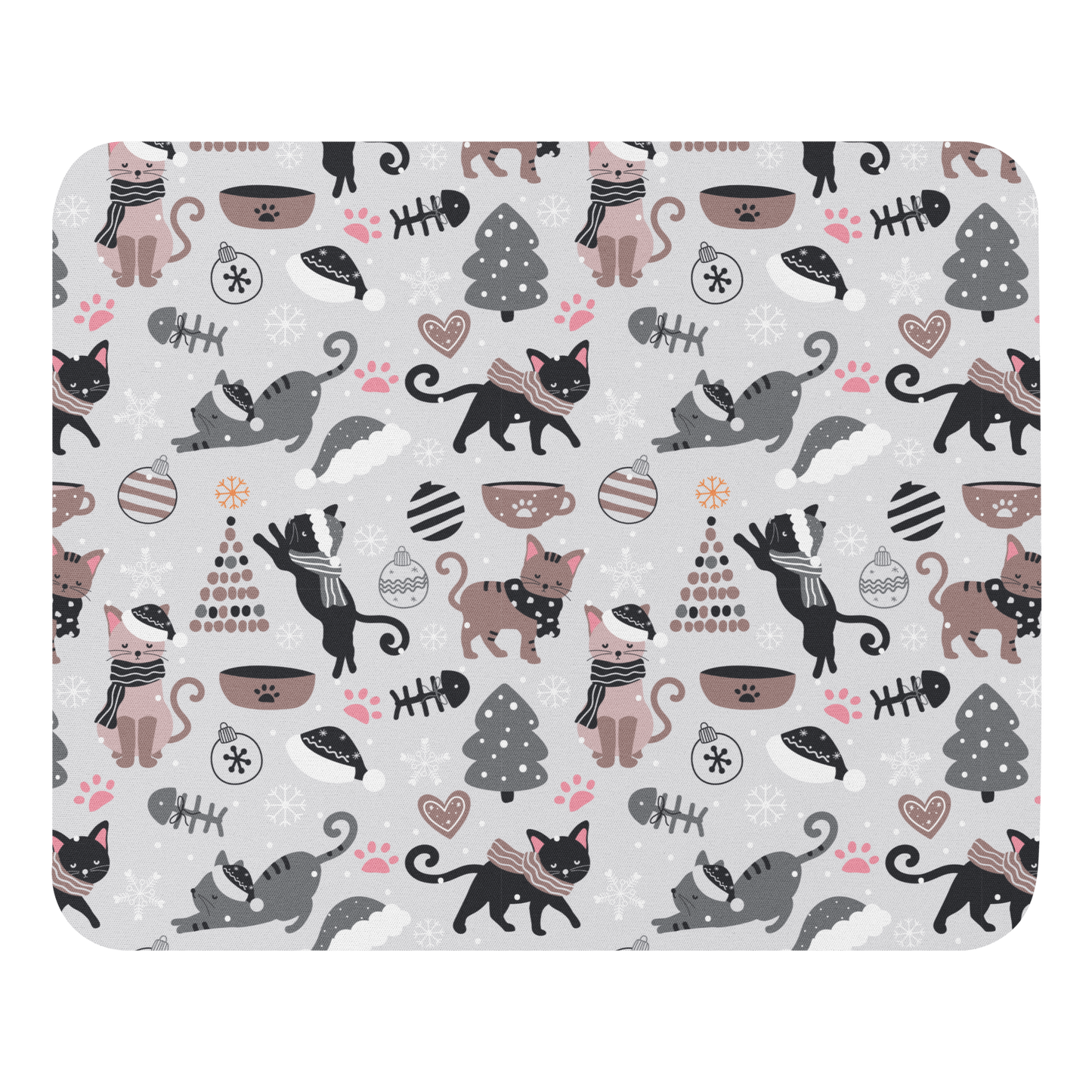 Winter Christmas Cat | Seamless Patterns | Mouse Pad - #6