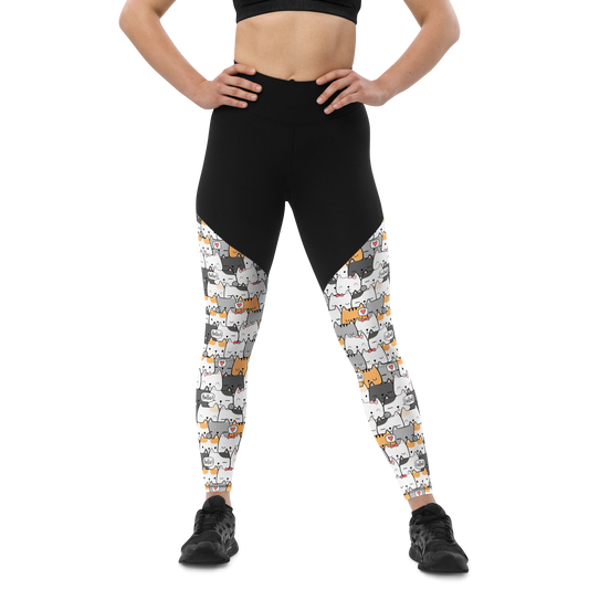 Cat Seamless Pattern Batch 01 | Seamless Patterns | Sports Leggings - #6