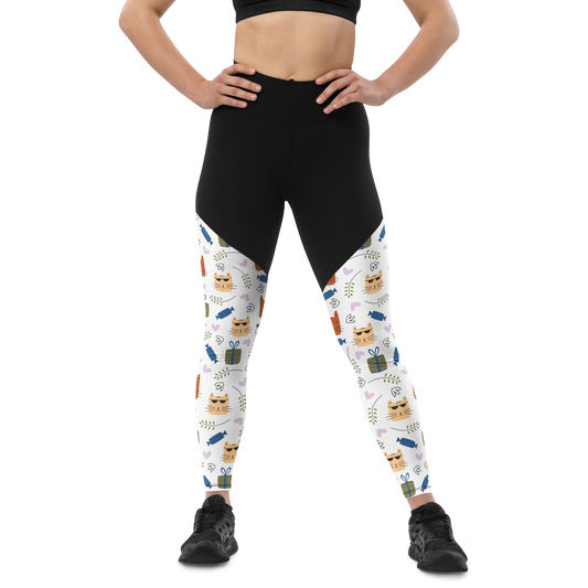 Cat Seamless Pattern Batch 01 | Seamless Patterns | Sports Leggings - #8