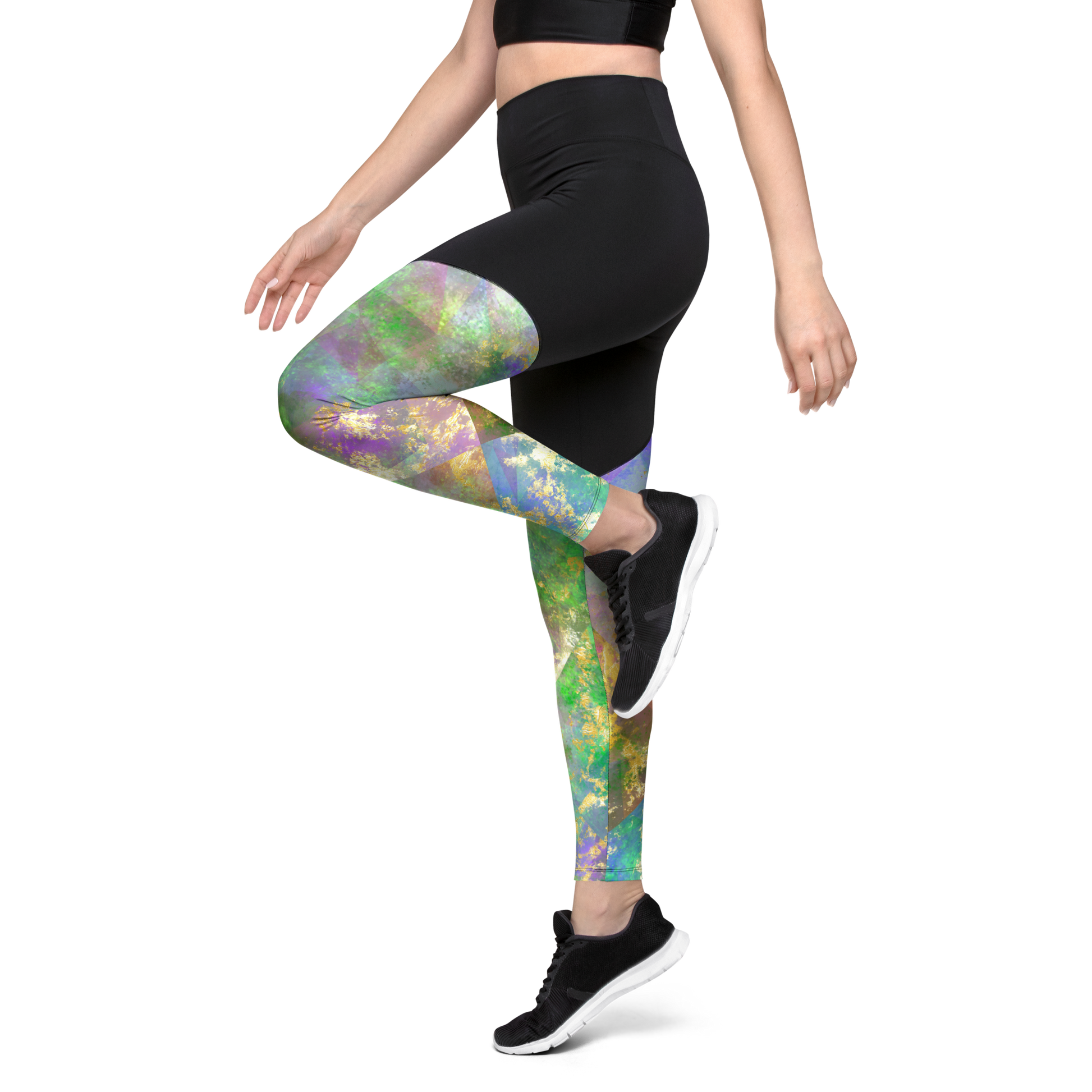 Textures & Patterns Fire Opal Sports Leggings - High Waisted Cut-Sew  Compression Activewear – Leafy Orb