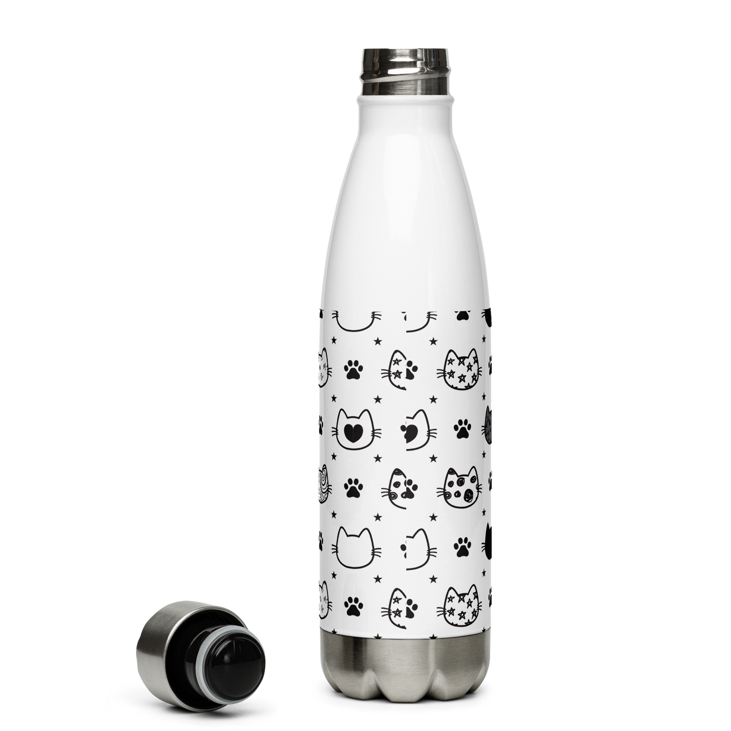 Cat Seamless Pattern Batch 01 | Seamless Patterns | Stainless Steel Water Bottle - #4