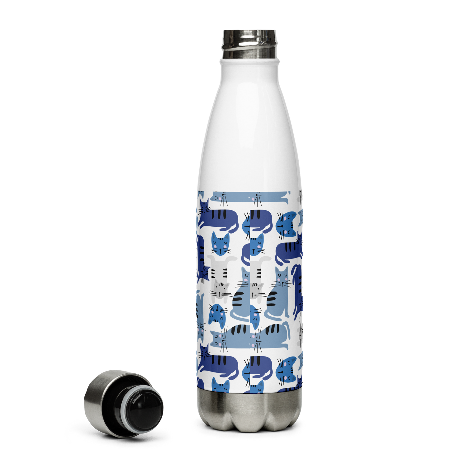 Cat Seamless Pattern Batch 01 | Seamless Patterns | Stainless Steel Water Bottle - #5