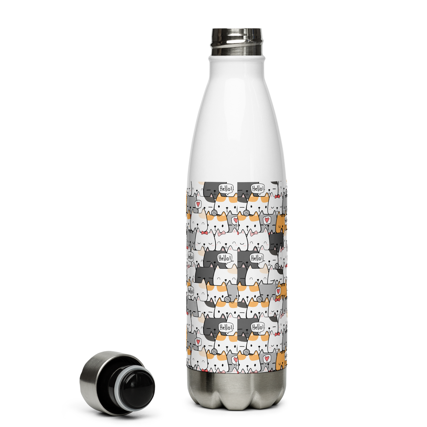 Cat Seamless Pattern Batch 01 | Seamless Patterns | Stainless Steel Water Bottle - #6