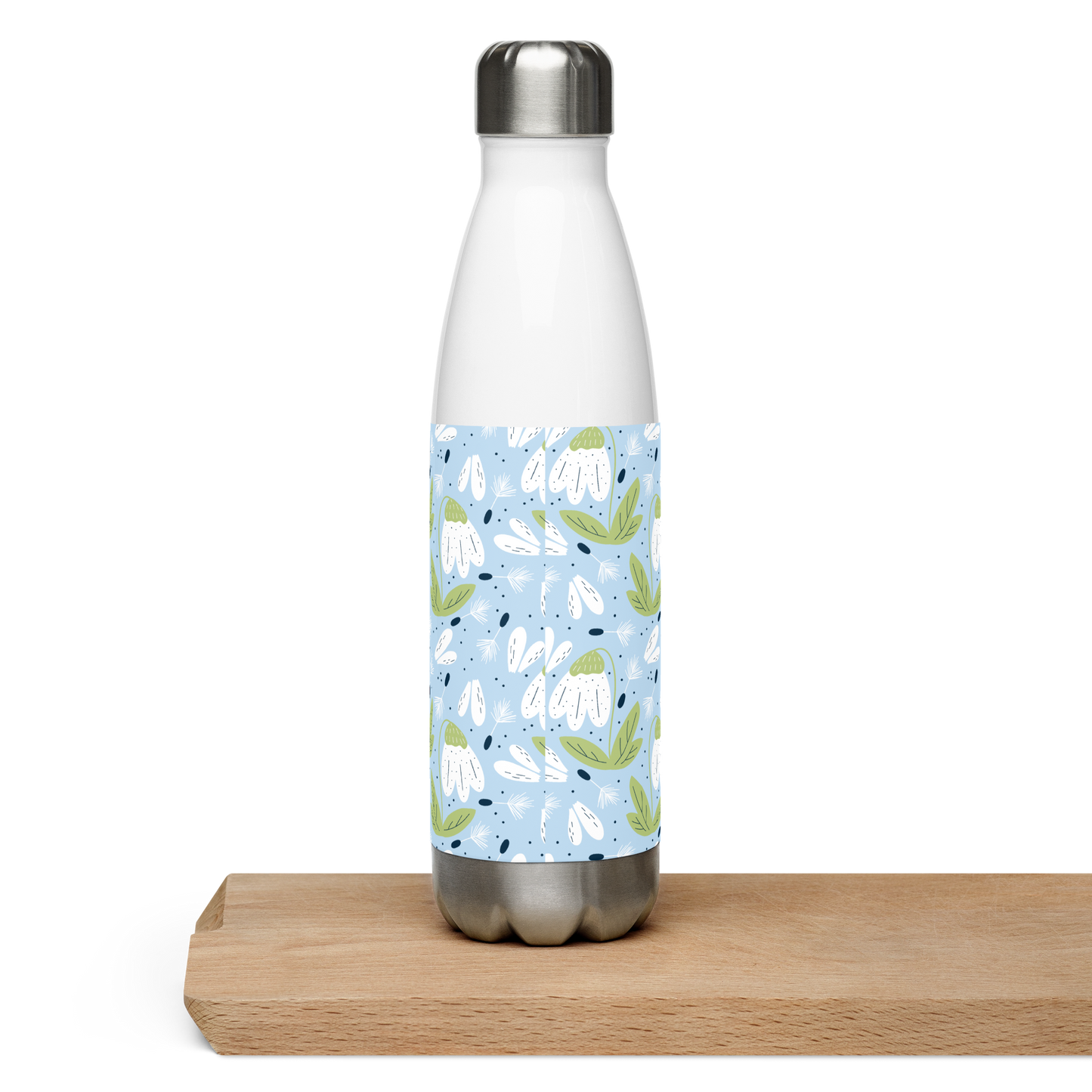 Scandinavian Spring Floral | Seamless Patterns | Stainless Steel Water Bottle - #3