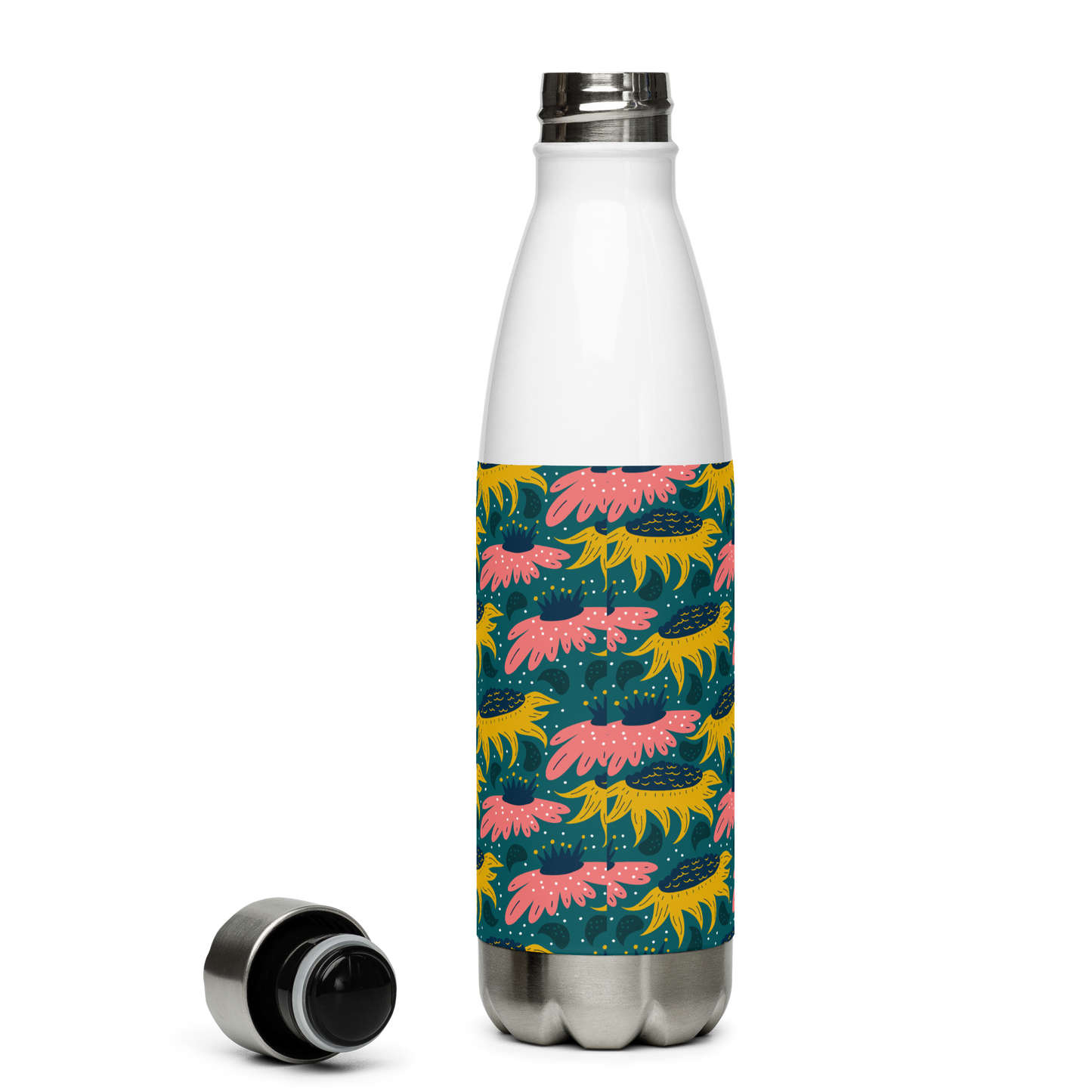 Scandinavian Spring Floral | Seamless Patterns | Stainless Steel Water Bottle - #8
