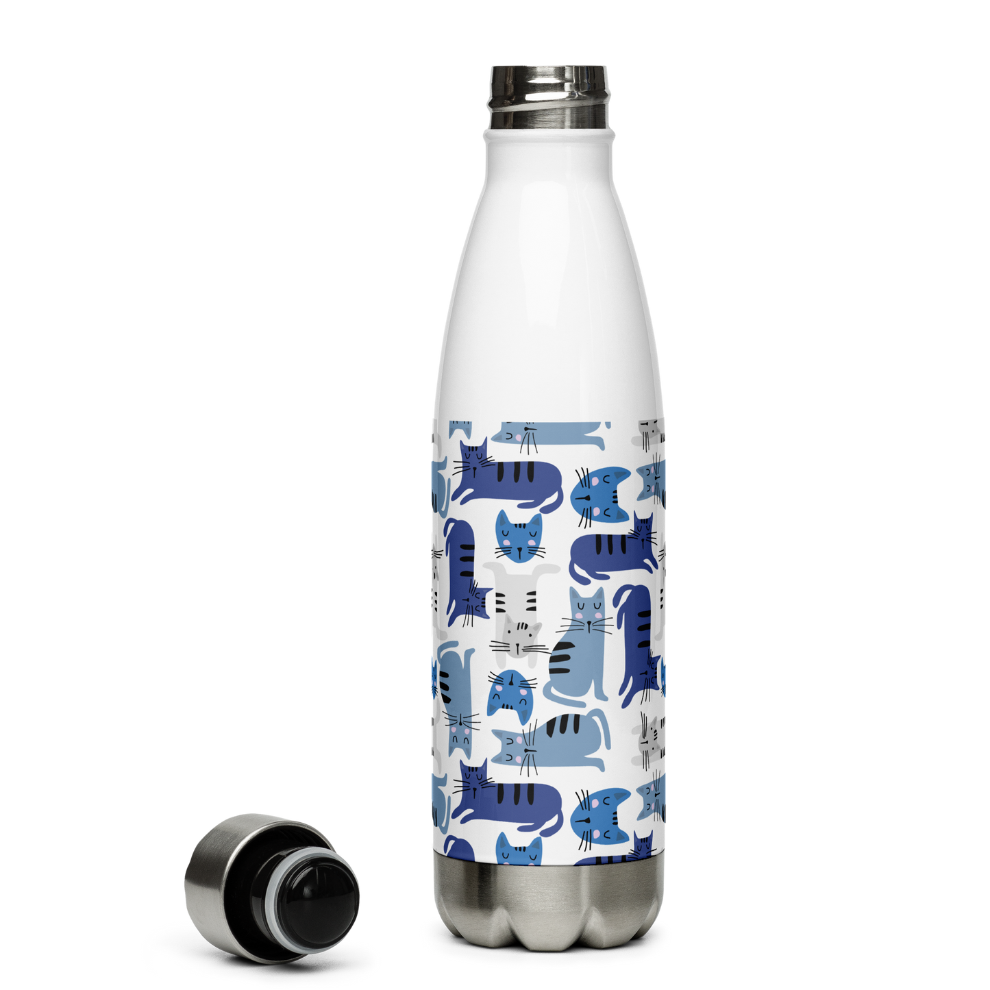 Cat Seamless Pattern Batch 01 | Seamless Patterns | Stainless Steel Water Bottle - #5