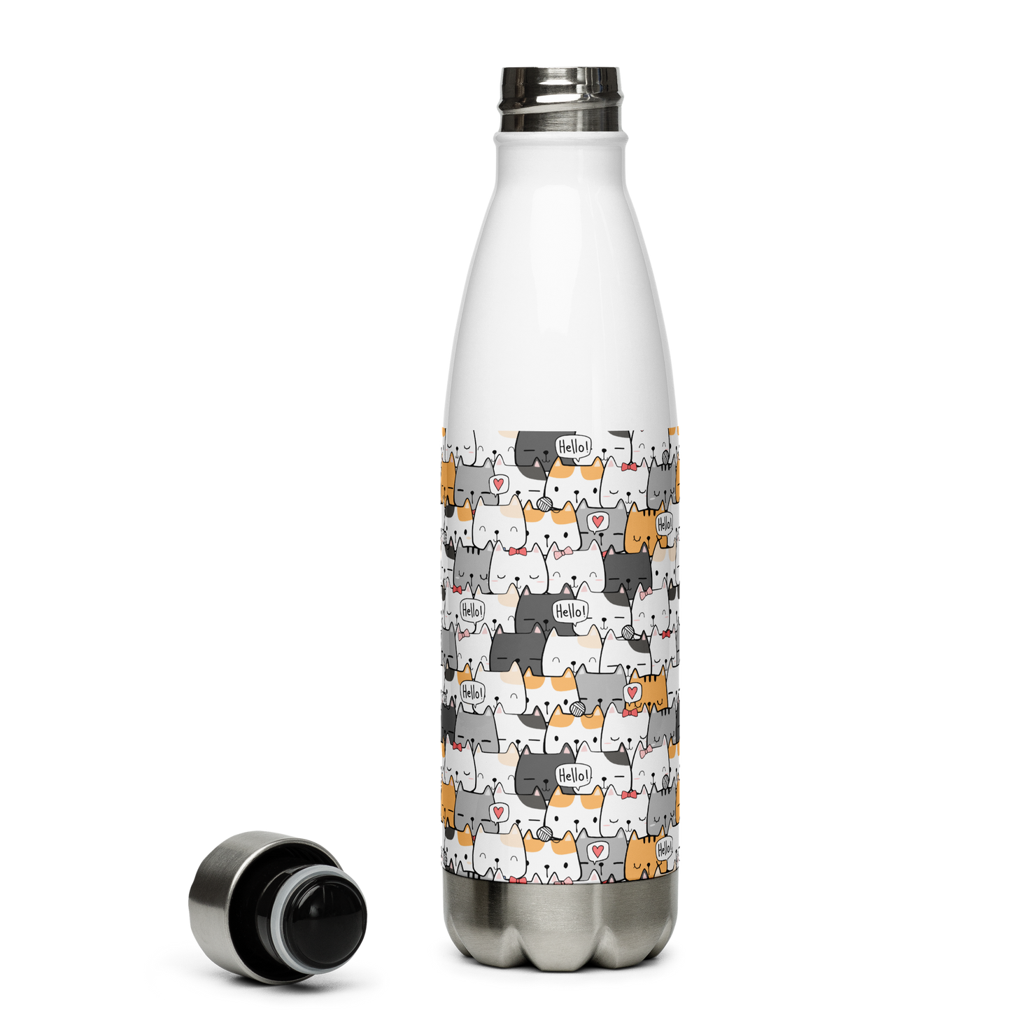 Cat Seamless Pattern Batch 01 | Seamless Patterns | Stainless Steel Water Bottle - #6