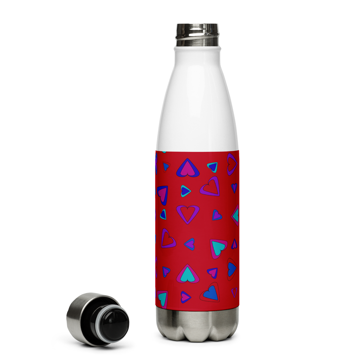 Rainbow Of Hearts | Batch 01 | Seamless Patterns | Stainless Steel Water Bottle - #1