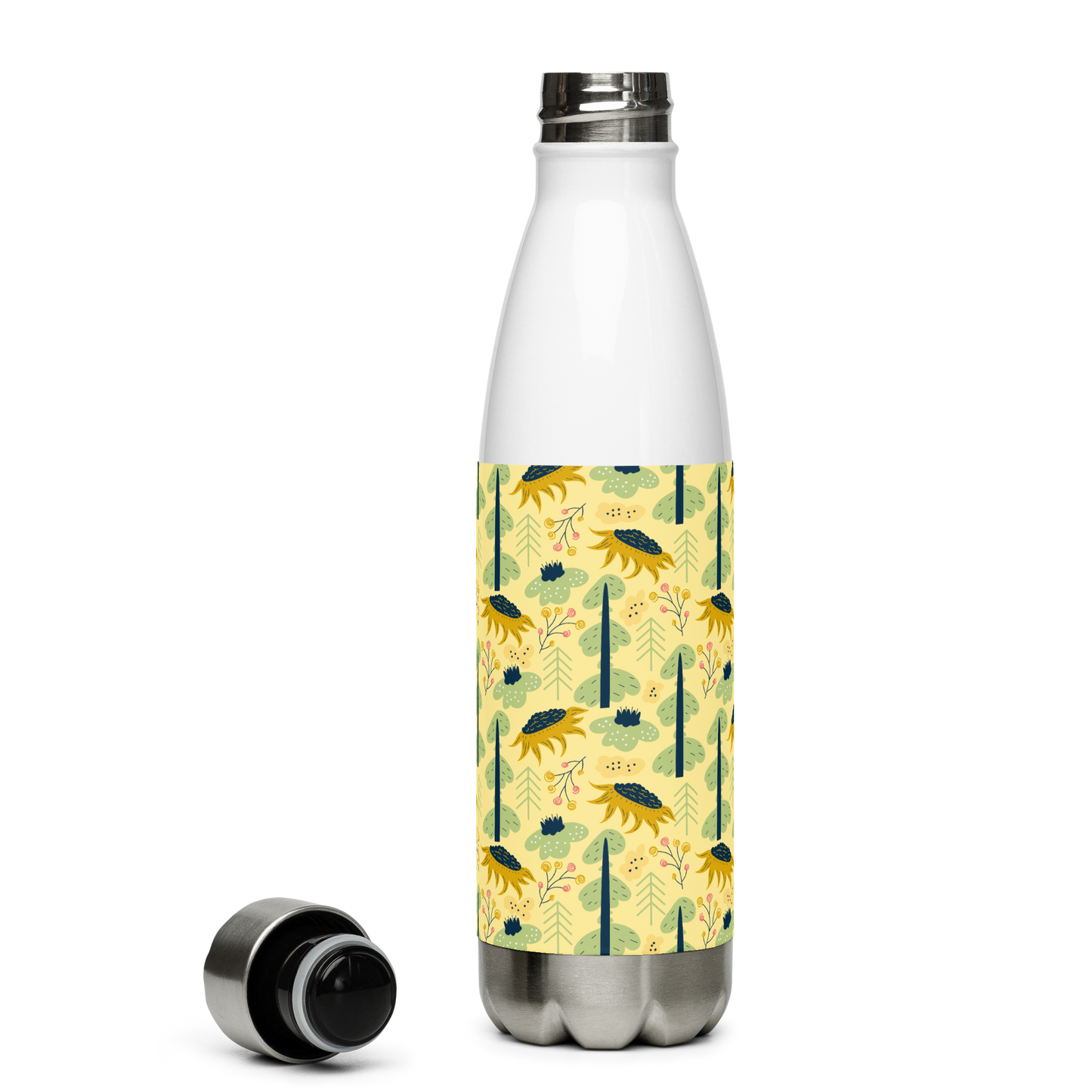 Scandinavian Spring Floral | Seamless Patterns | Stainless Steel Water Bottle - #1