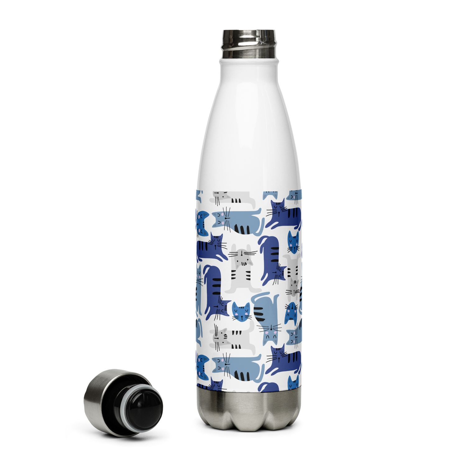 Cat Seamless Pattern Batch 01 | Seamless Patterns | Stainless Steel Water Bottle - #5