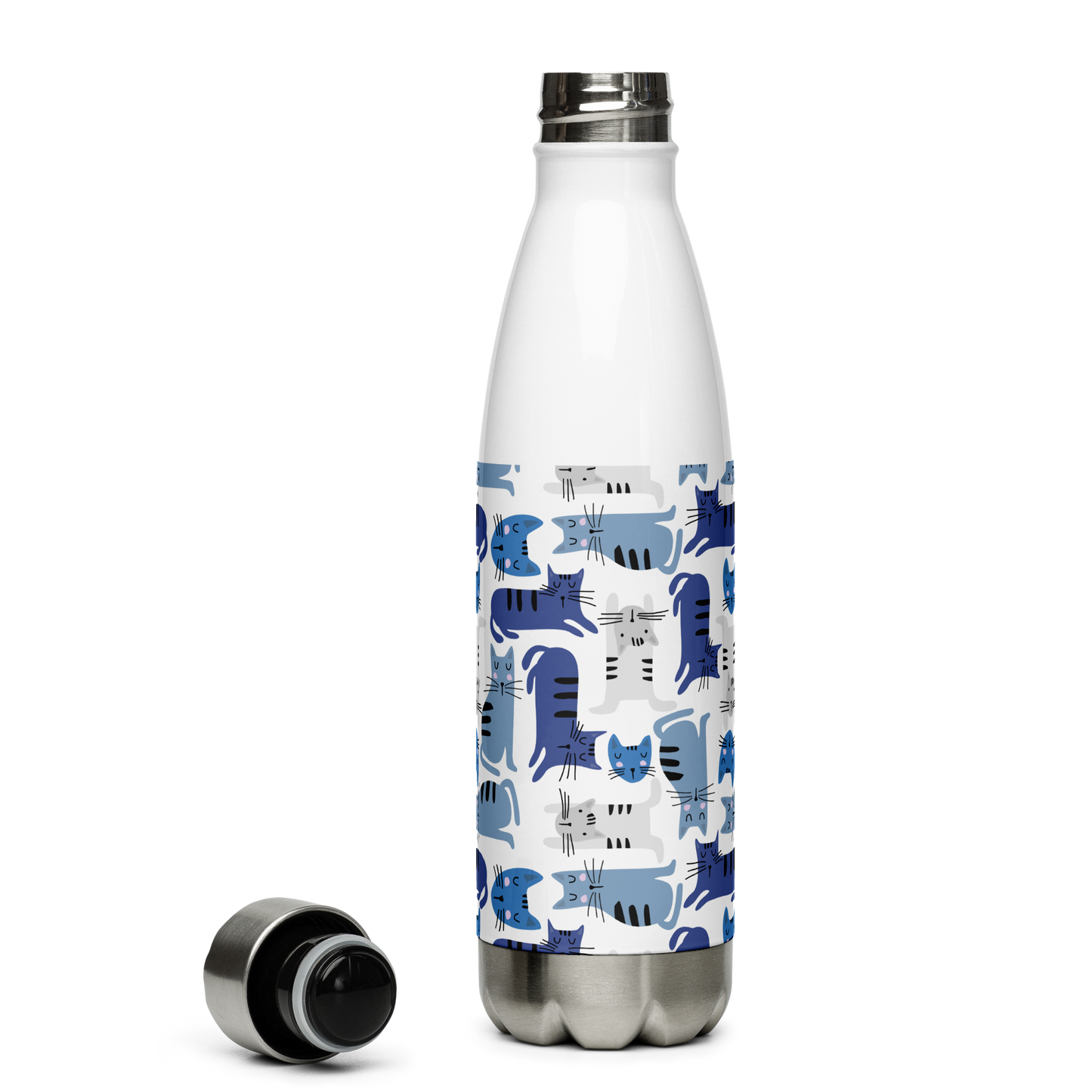 Cat Seamless Pattern Batch 01 | Seamless Patterns | Stainless Steel Water Bottle - #5