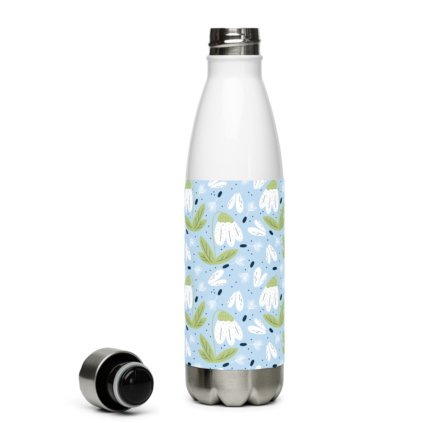Scandinavian Spring Floral | Seamless Patterns | Stainless Steel Water Bottle - #3