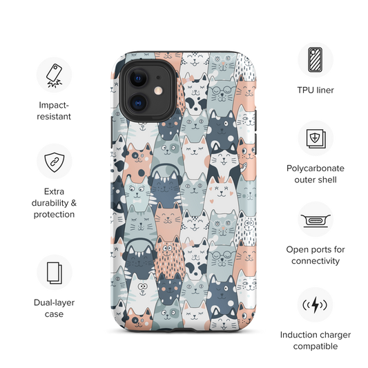 Cat Seamless Pattern Batch 01 | Seamless Patterns | Tough iPhone Case - #7