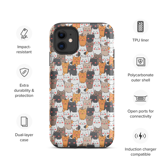 Cat Seamless Pattern Batch 01 | Seamless Patterns | Tough iPhone Case - #9