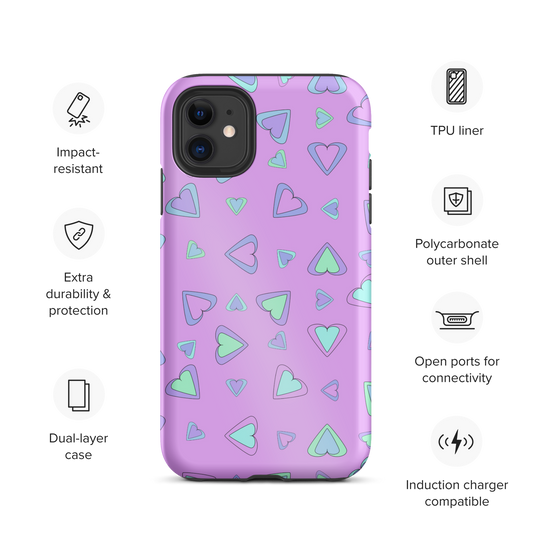 Rainbow Of Hearts | Batch 01 | Seamless Patterns | Tough iPhone Case - #5