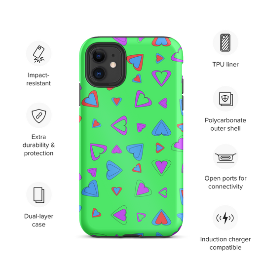 Rainbow Of Hearts | Batch 01 | Seamless Patterns | Tough iPhone Case - #7