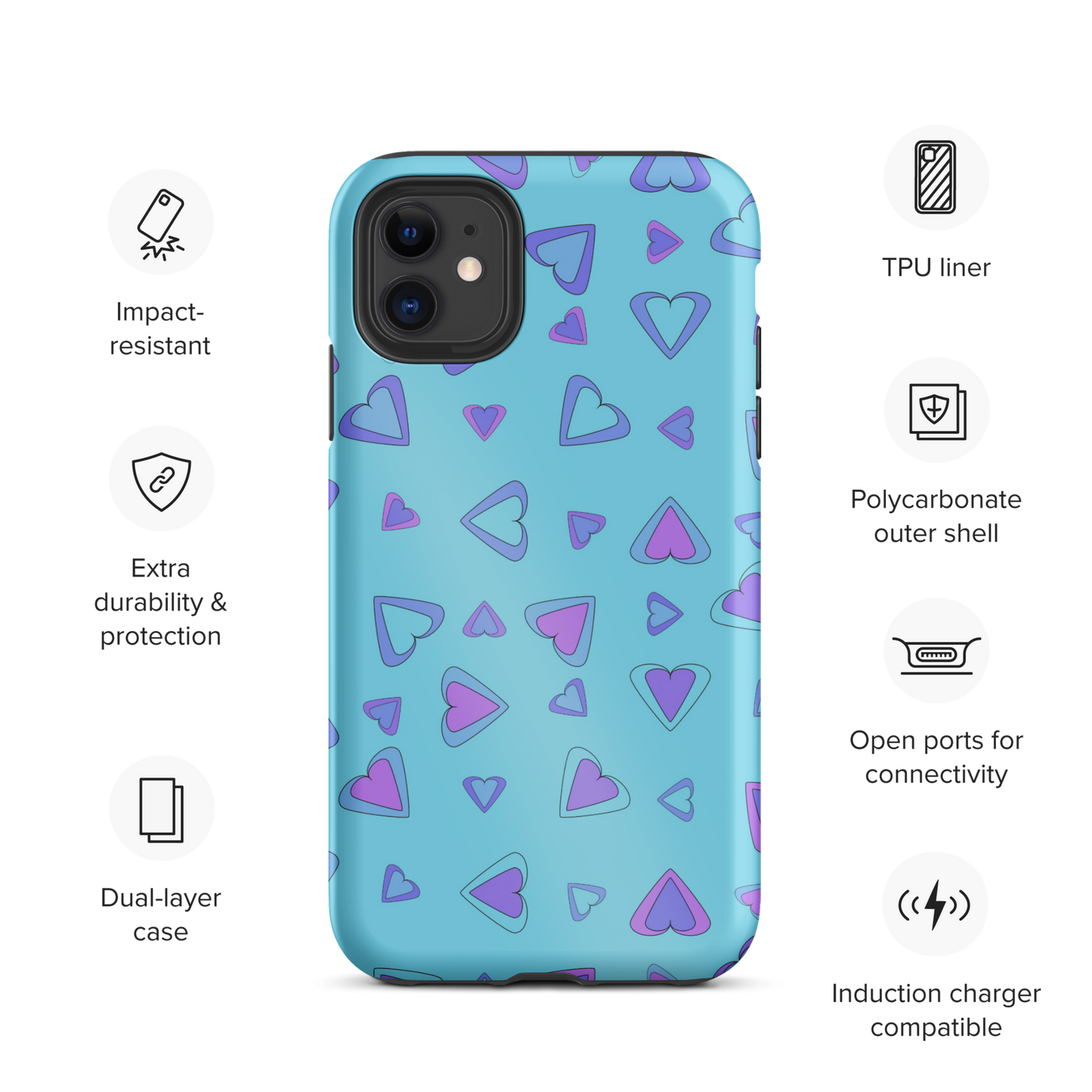 Rainbow Of Hearts | Batch 01 | Seamless Patterns | Tough iPhone Case - #9