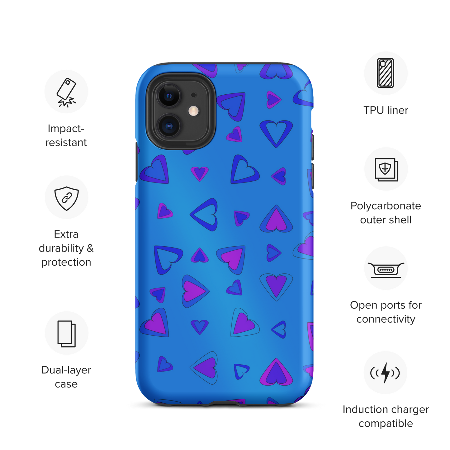 Rainbow Of Hearts | Batch 01 | Seamless Patterns | Tough iPhone Case - #10