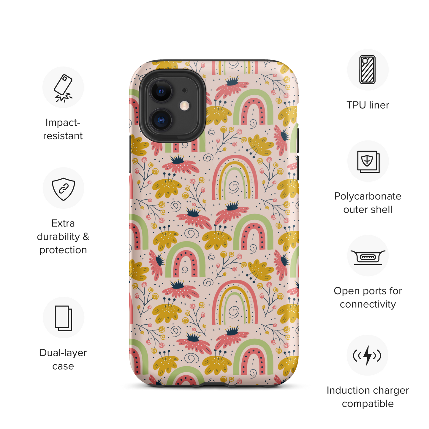 Scandinavian Spring Floral | Seamless Patterns | Tough iPhone Case - #7