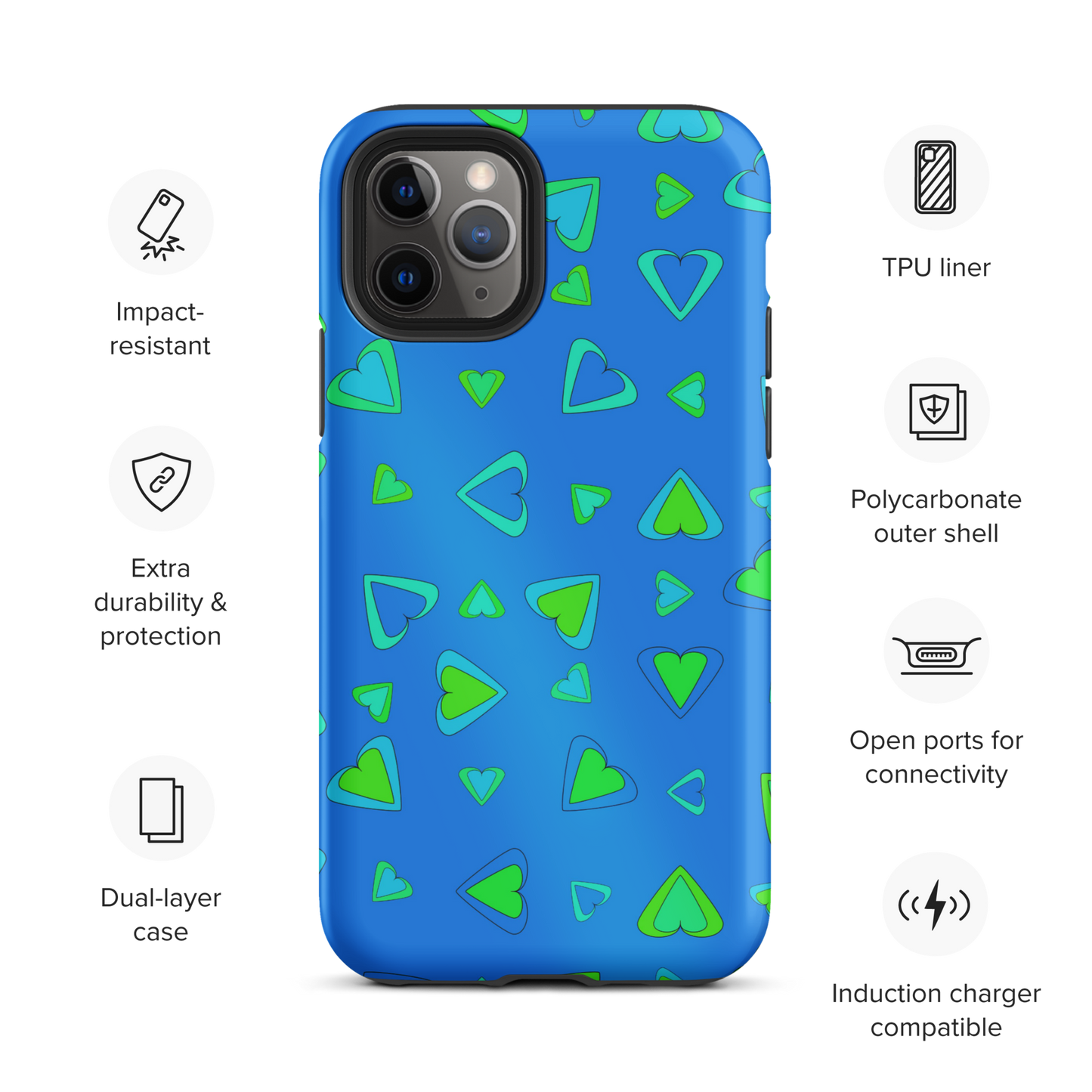 Rainbow Of Hearts | Batch 01 | Seamless Patterns | Tough iPhone Case - #6
