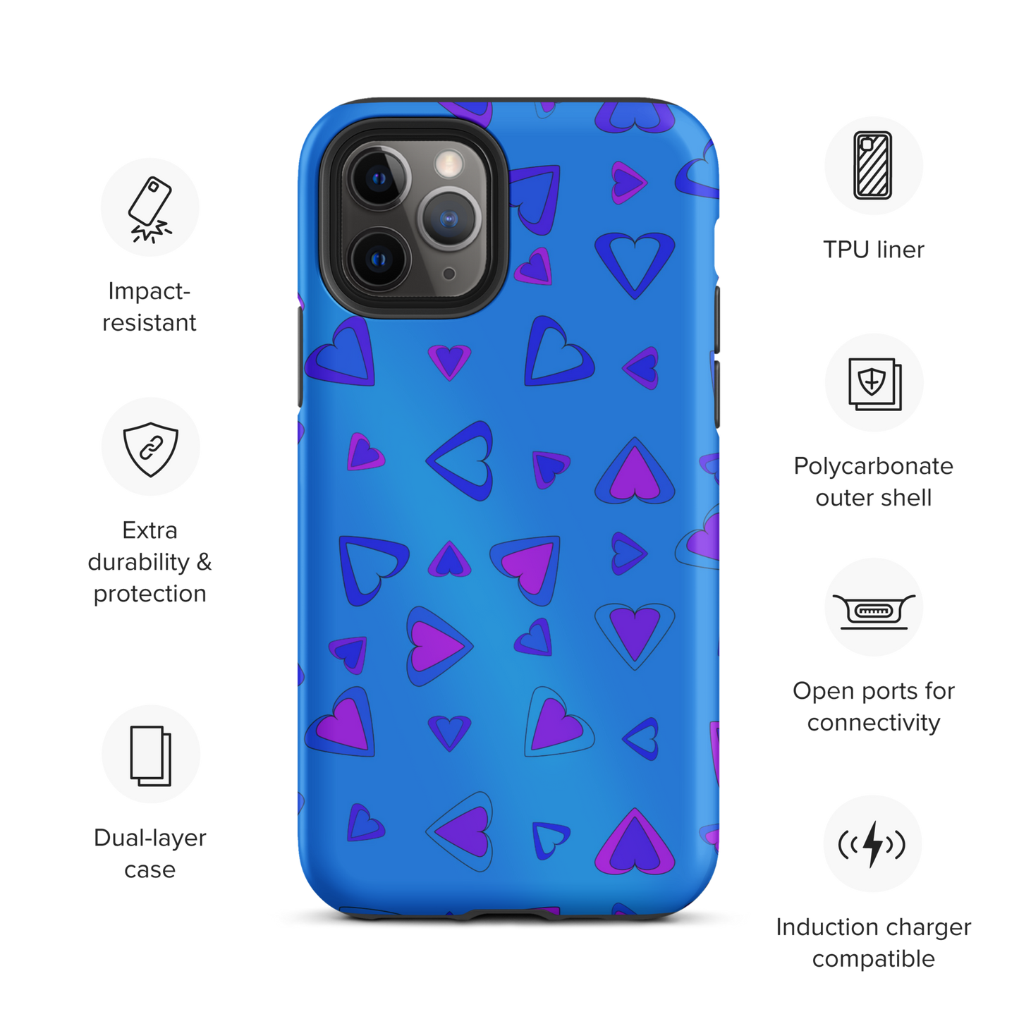 Rainbow Of Hearts | Batch 01 | Seamless Patterns | Tough iPhone Case - #10