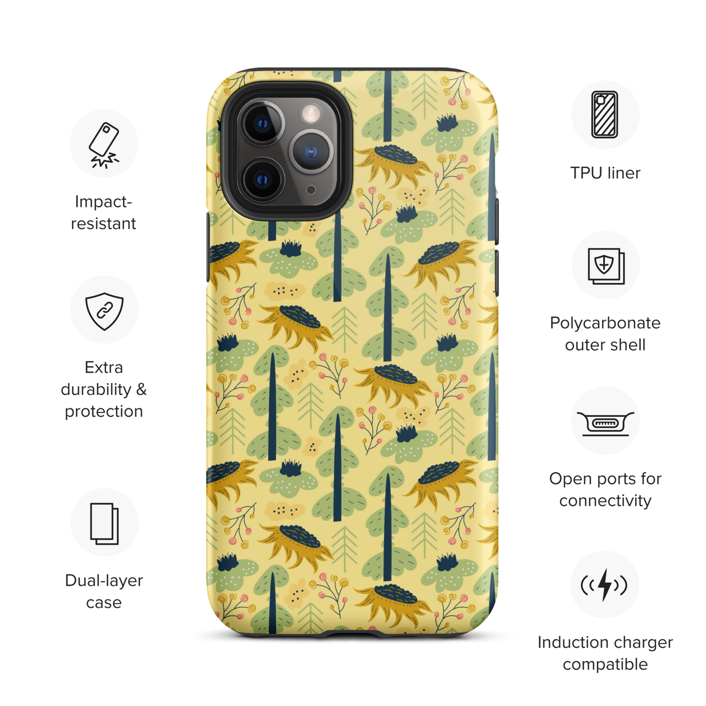 Scandinavian Spring Floral | Seamless Patterns | Tough iPhone Case - #1