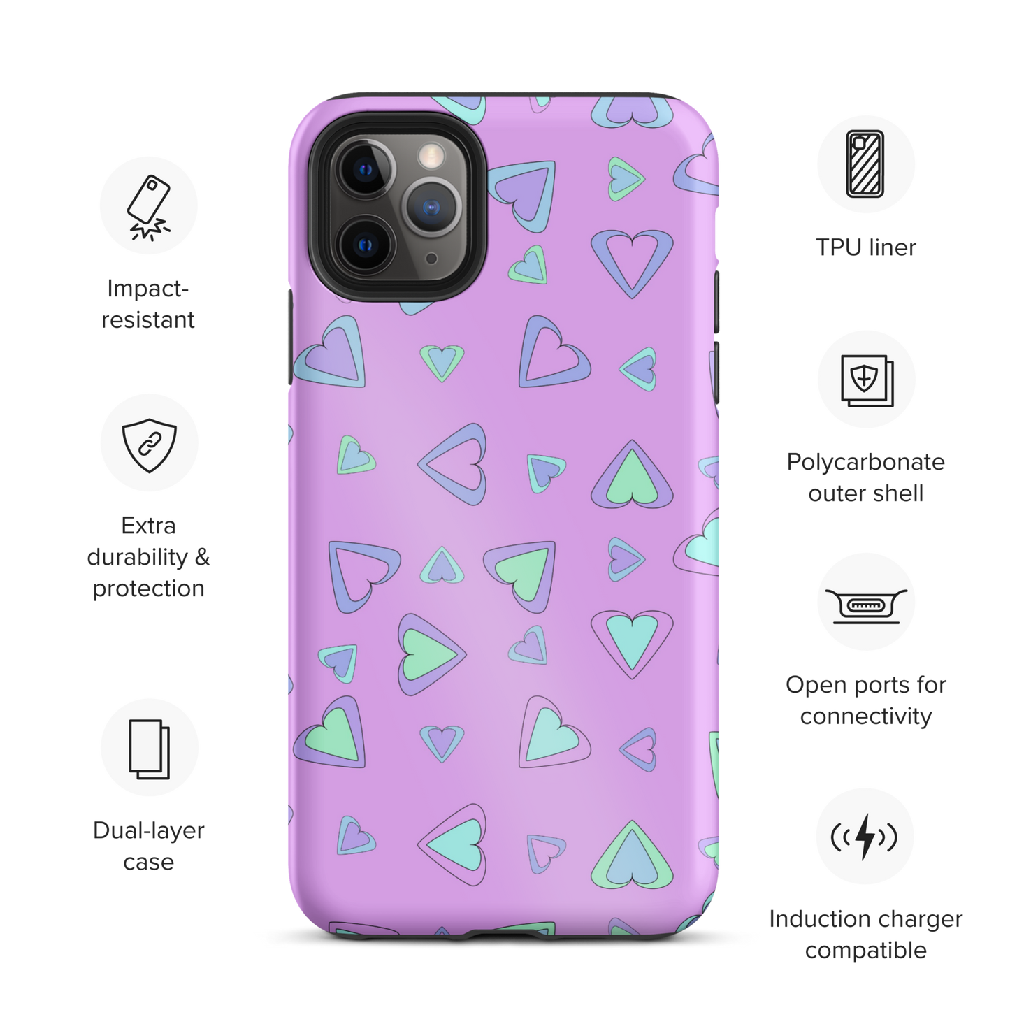 Rainbow Of Hearts | Batch 01 | Seamless Patterns | Tough iPhone Case - #5