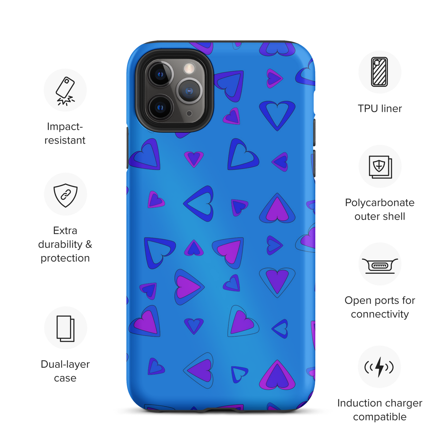 Rainbow Of Hearts | Batch 01 | Seamless Patterns | Tough iPhone Case - #10