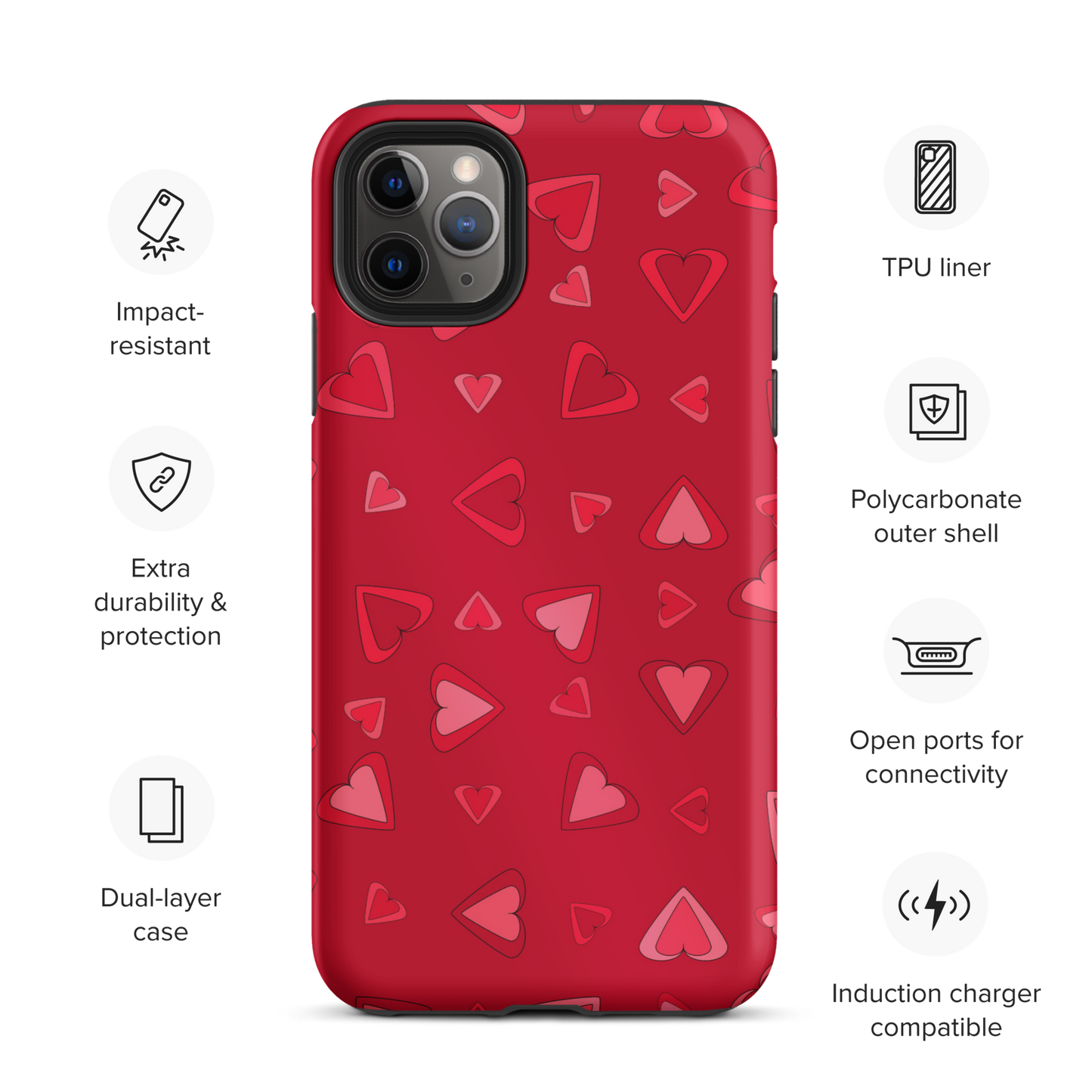 Rainbow Of Hearts | Batch 01 | Seamless Patterns | Tough iPhone Case - #11