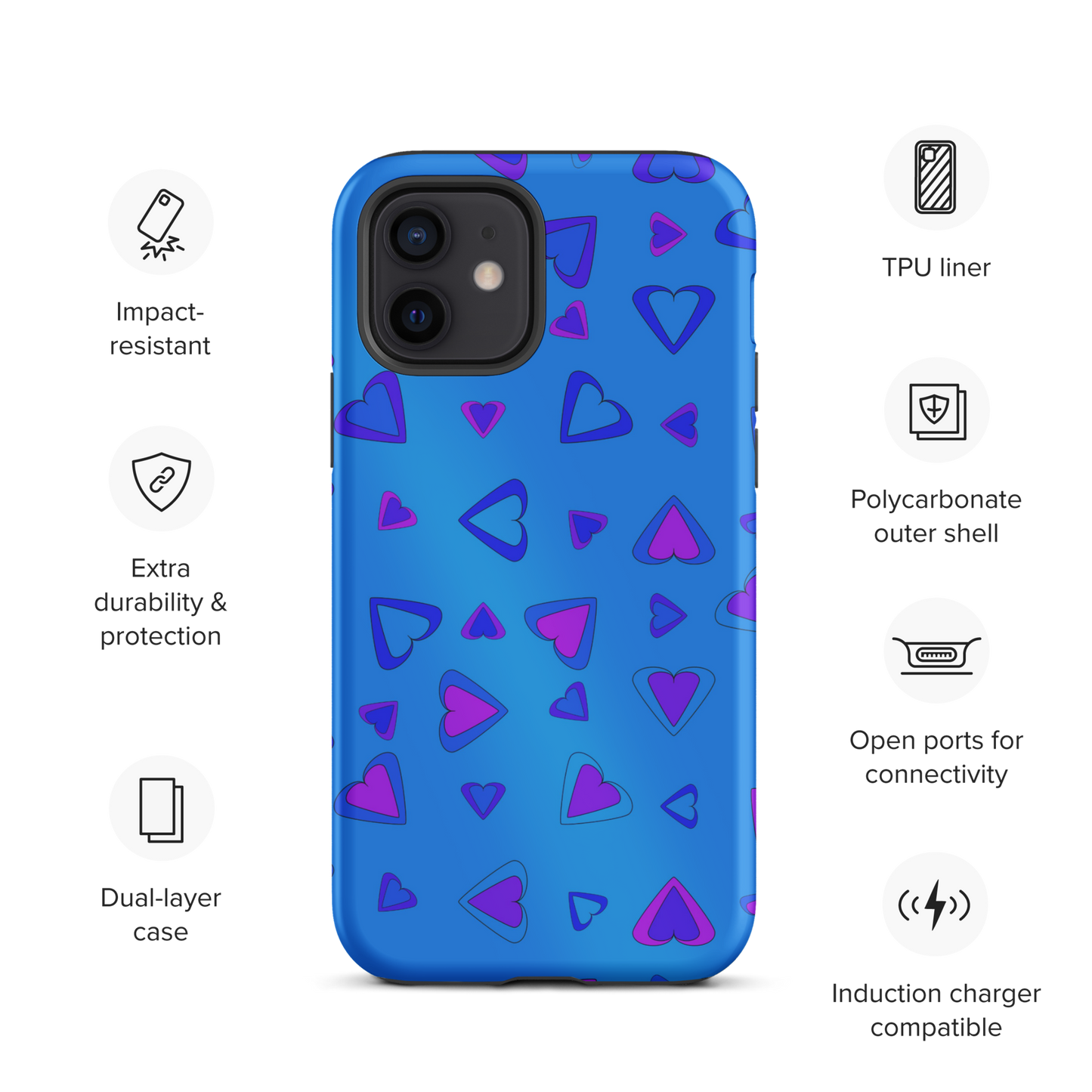 Rainbow Of Hearts | Batch 01 | Seamless Patterns | Tough iPhone Case - #10