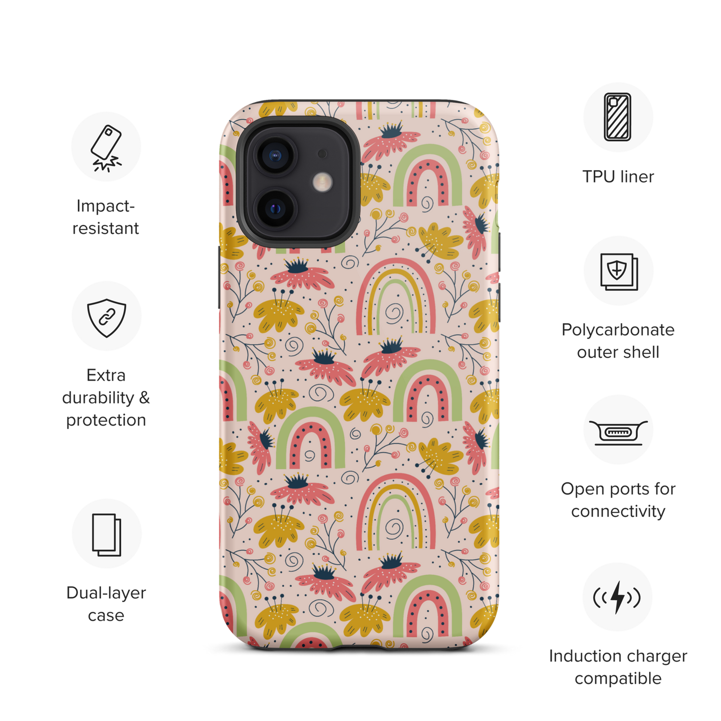 Scandinavian Spring Floral | Seamless Patterns | Tough iPhone Case - #7