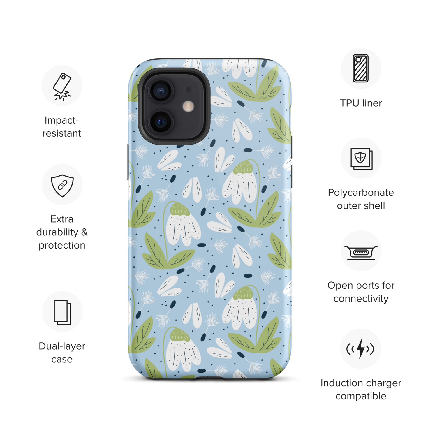 Scandinavian Spring Floral | Seamless Patterns | Tough iPhone Case - #3