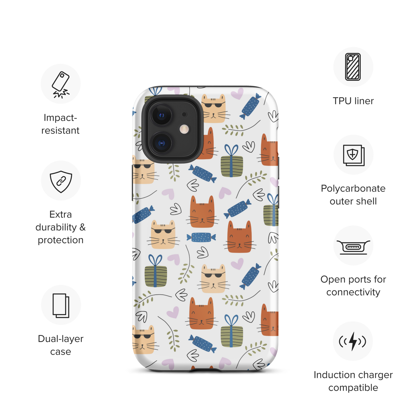 Cat Seamless Pattern Batch 01 | Seamless Patterns | Tough iPhone Case - #8