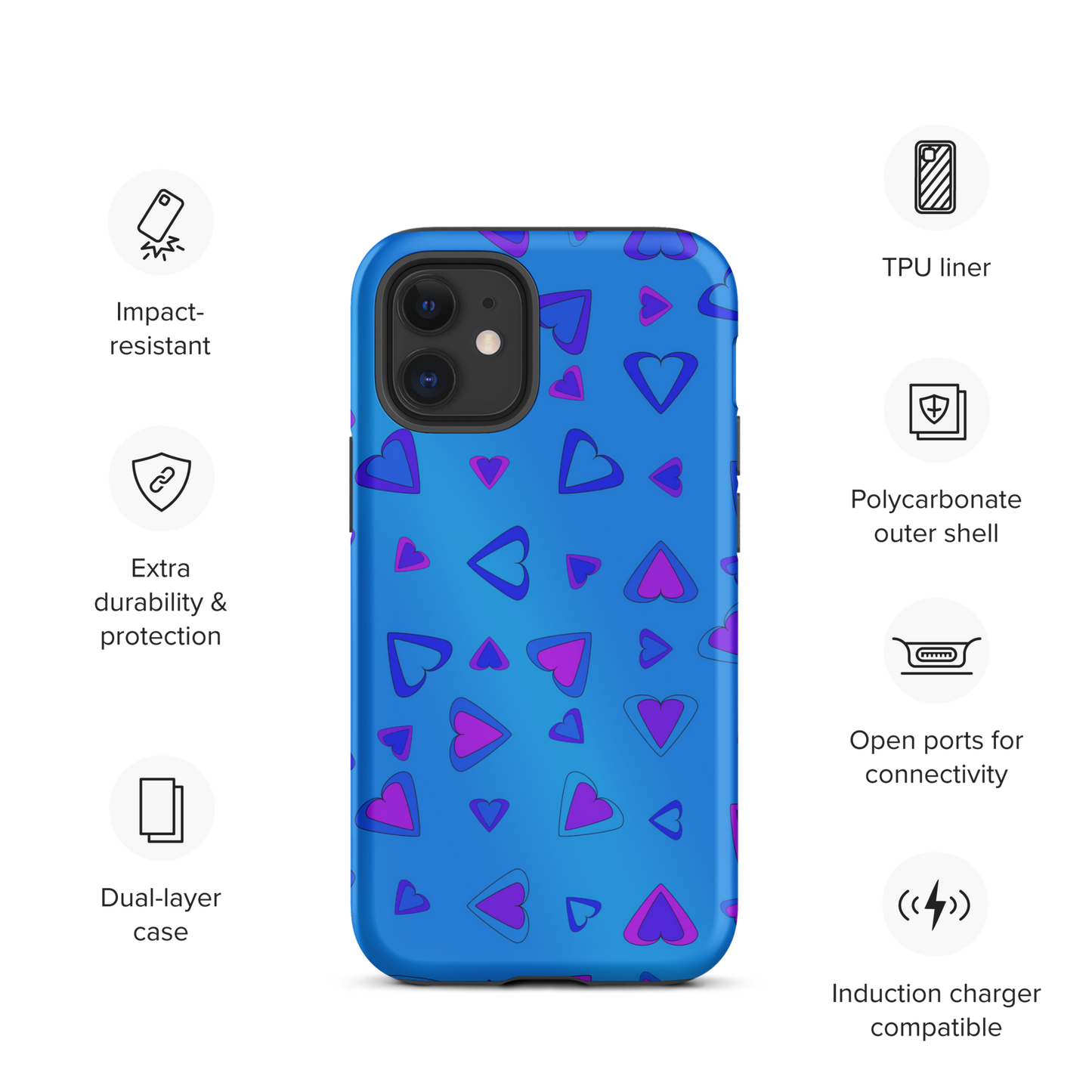 Rainbow Of Hearts | Batch 01 | Seamless Patterns | Tough iPhone Case - #10